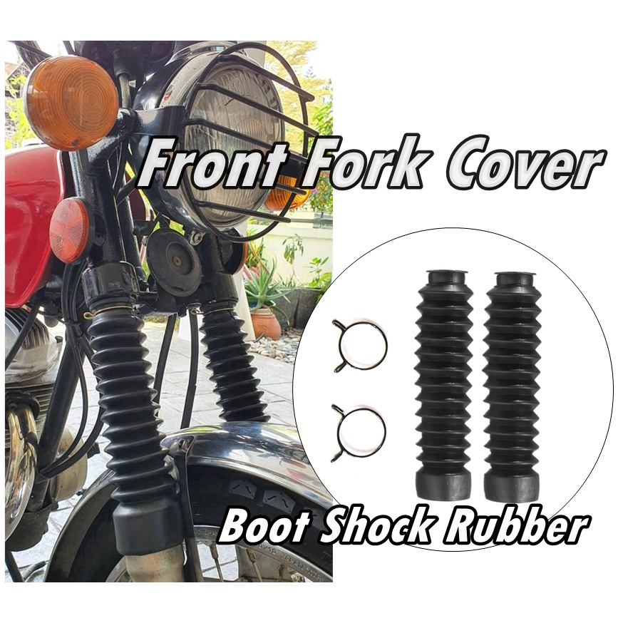 2x 42mm Universal Motorcycle Rubber Front Fork Shock Absorber Dust ...