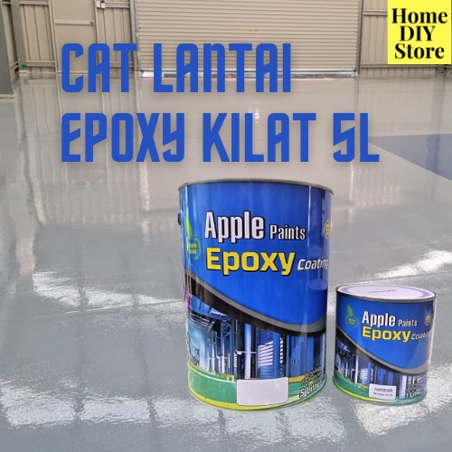 5L Apple Paint High Gloss Epoxy Floor Coating Cat Lantai Rumah Cat