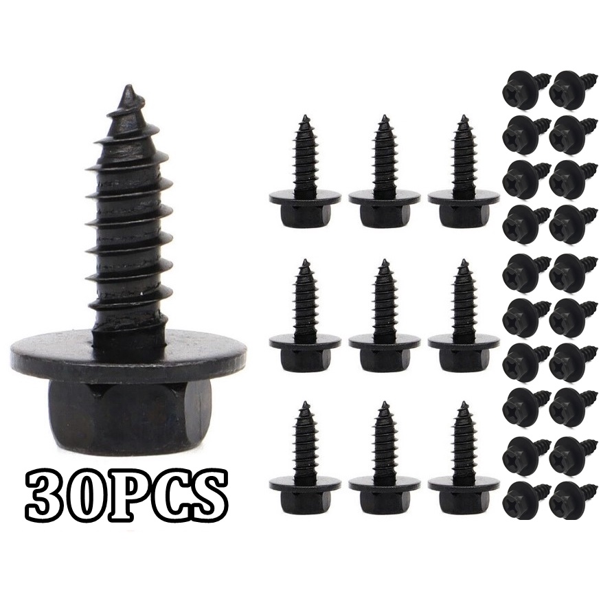 30PCS M6 Screw Fender Splash Seal Shield Cover Bumper Screw Bolt