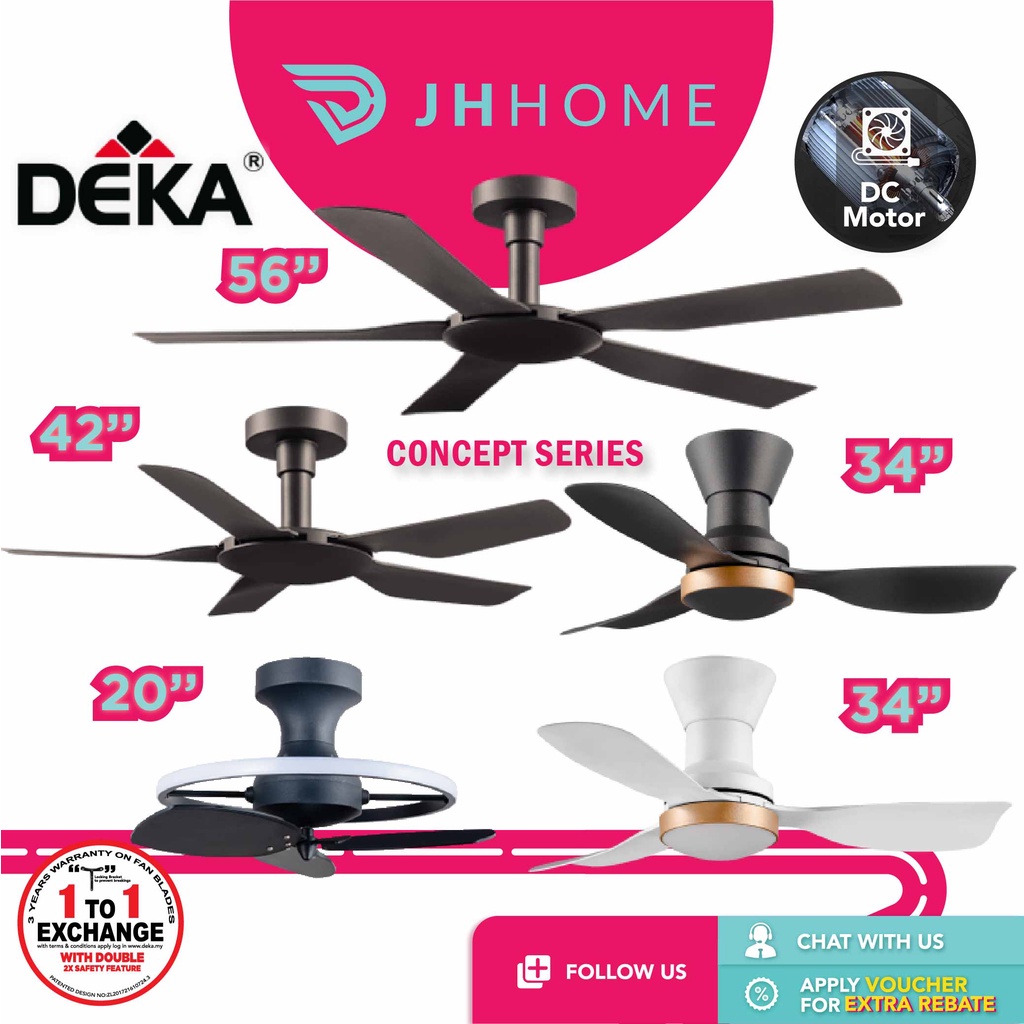 Deka Concept Series DC Motor Ceiling Fan 56" & 42" CONCEPT 1 34