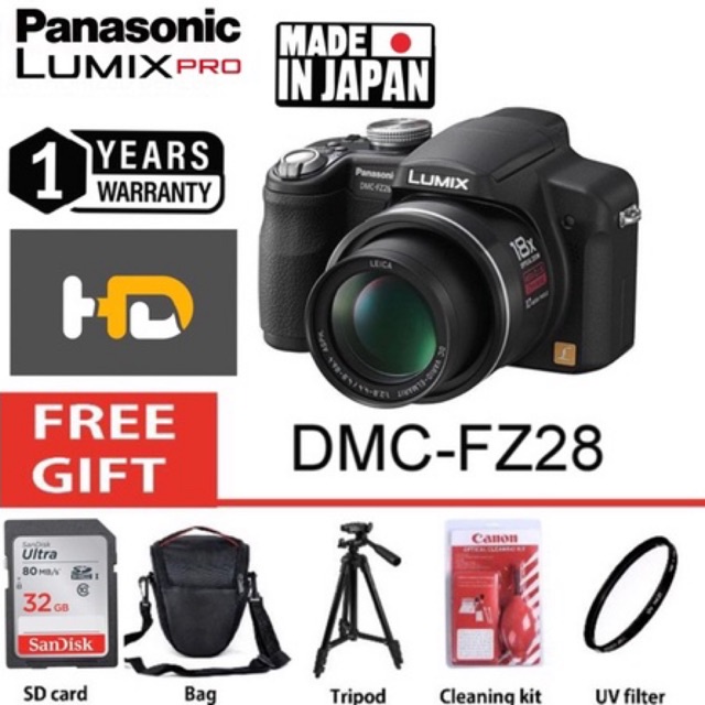 Panasonic LUMIX PRO DMC-FZ28 Leica lens original free 32gb/bag/tripod ...