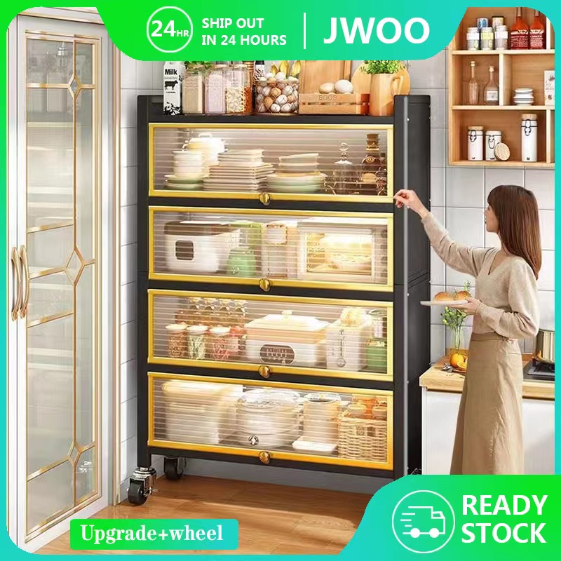 Ready Stock🔥Kitchen Cabinet Kitchen Rack Floor-to-ceiling Multi-layer ...