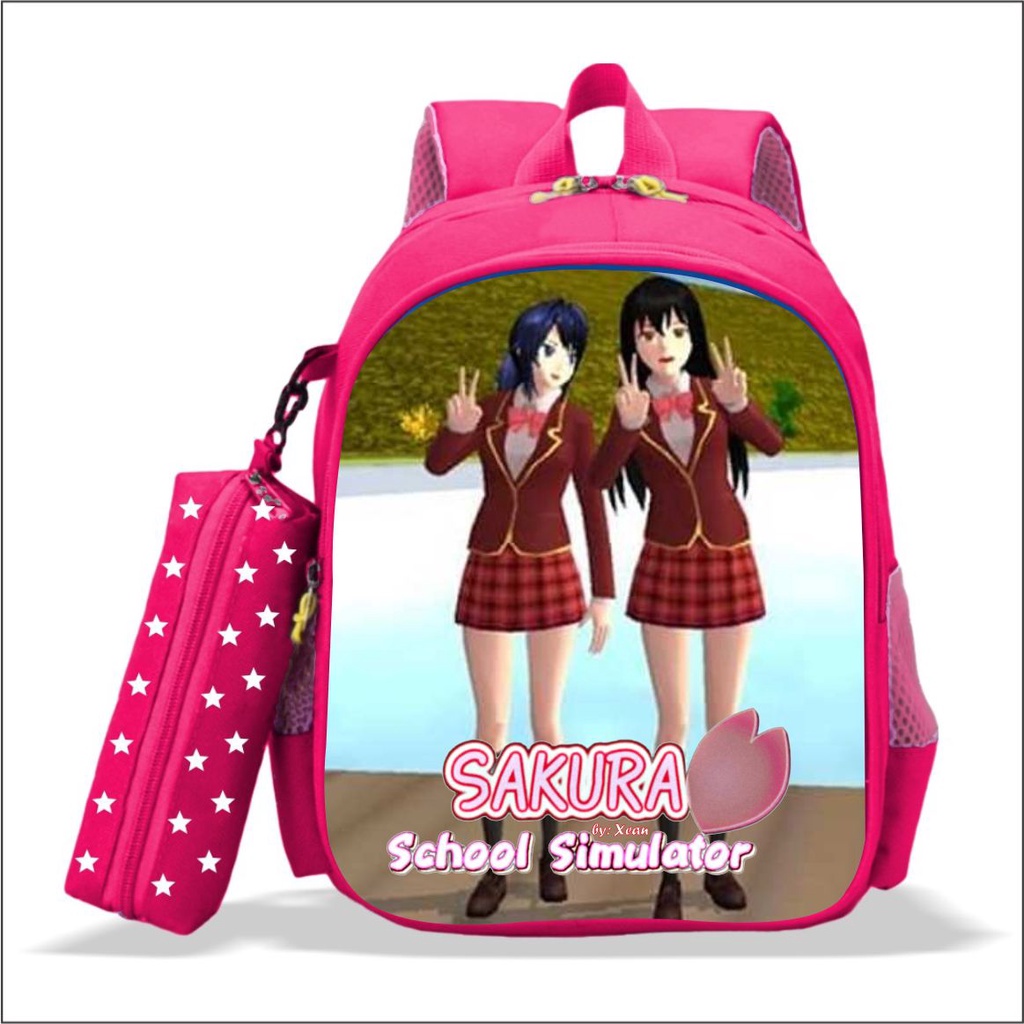 Kindergarten And Elementary SCHOOL Girls SCHOOL Backpack Character Game SAKURA  SCHOOL SIMULATOR 2in1 BONUS Pencil Case PREMIUM Quality | Shopee Malaysia