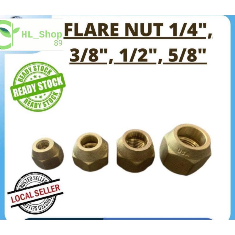 READY STOCK Copper Flare Nut Union Copper Aircond Air conditioner R22