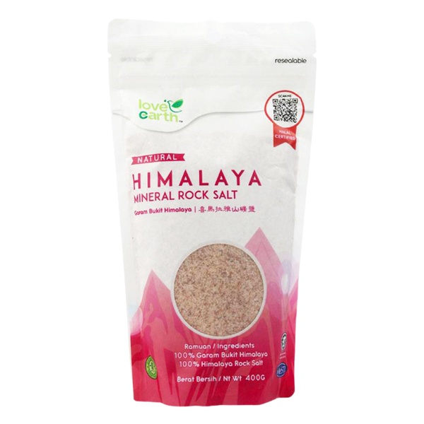 Love Earth Organic Himalaya Mineral Rock Salt Iodine 400g Garam Bukit Himalaya Asli Beriodin
