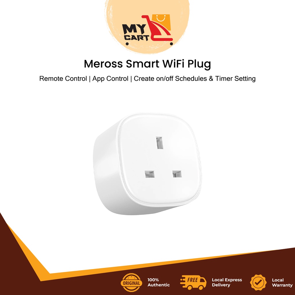 Meross Smart WiFi Plug > UK 3 Pin, Remote Control, App Control, Create on/off Schedules & Timer