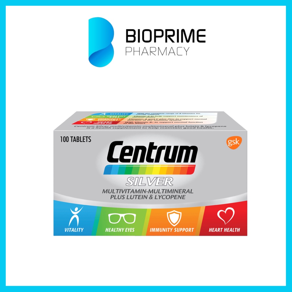 CENTRUM SILVER MULTIVITAMINMULTIMINERAL PLUS LUTEIN & LYCOPENE 100s Shopee Malaysia
