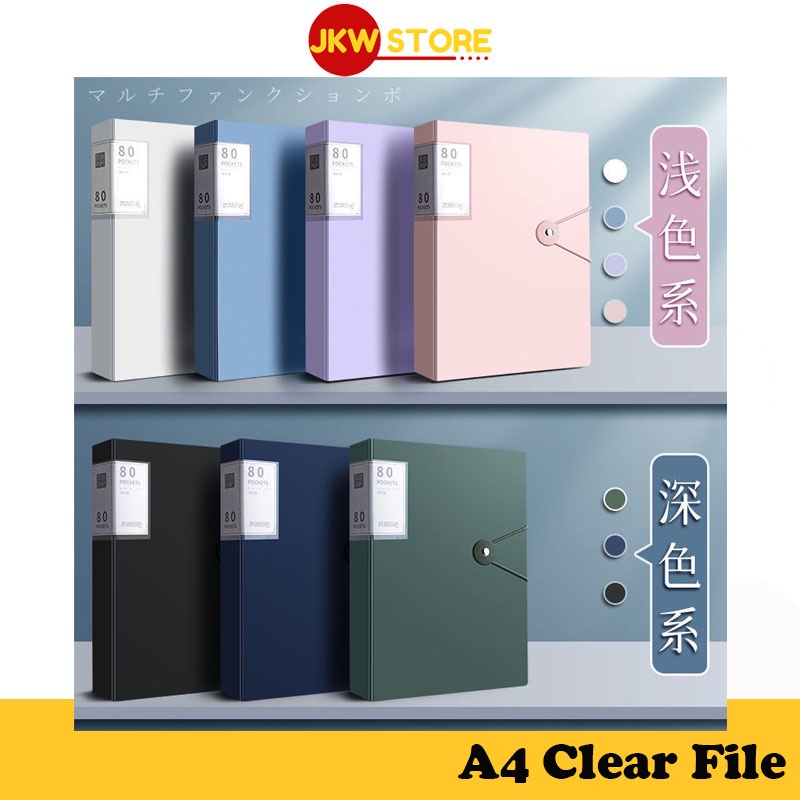 A4 Clear File Holder | 40 60 100 Pockets | Clear Book | Certificate ...