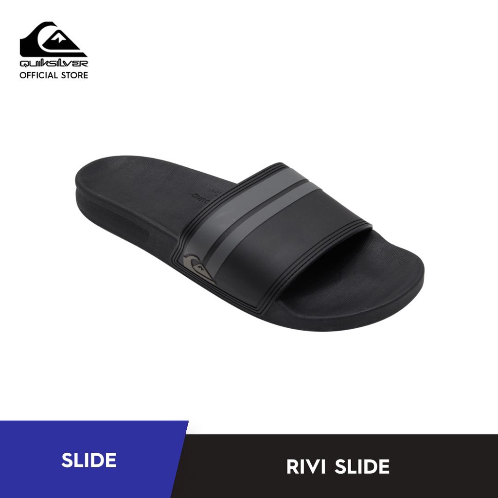 Quiksilver Men Rivi Slides - Black/Black/Grey | Shopee Malaysia