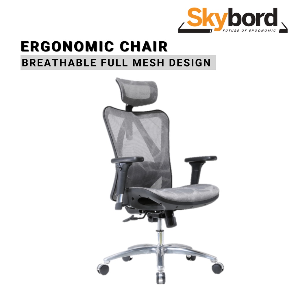 Full Mesh Ergonomic Chair Breathable Lumbar Support Office Chair
