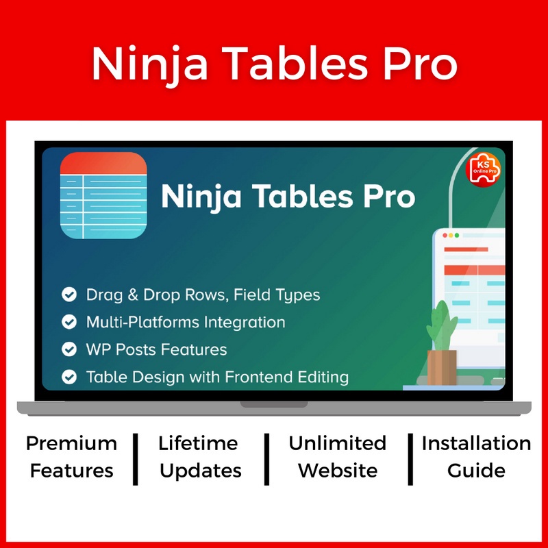 [Lifetime] Ninja Tables Pro WordPress Plugin (Latest Version + Lifetime