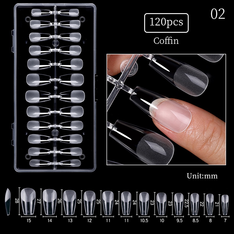 Ur Sugar 120pcs Box Fake Nails Full Coverage Almond Square Coffin