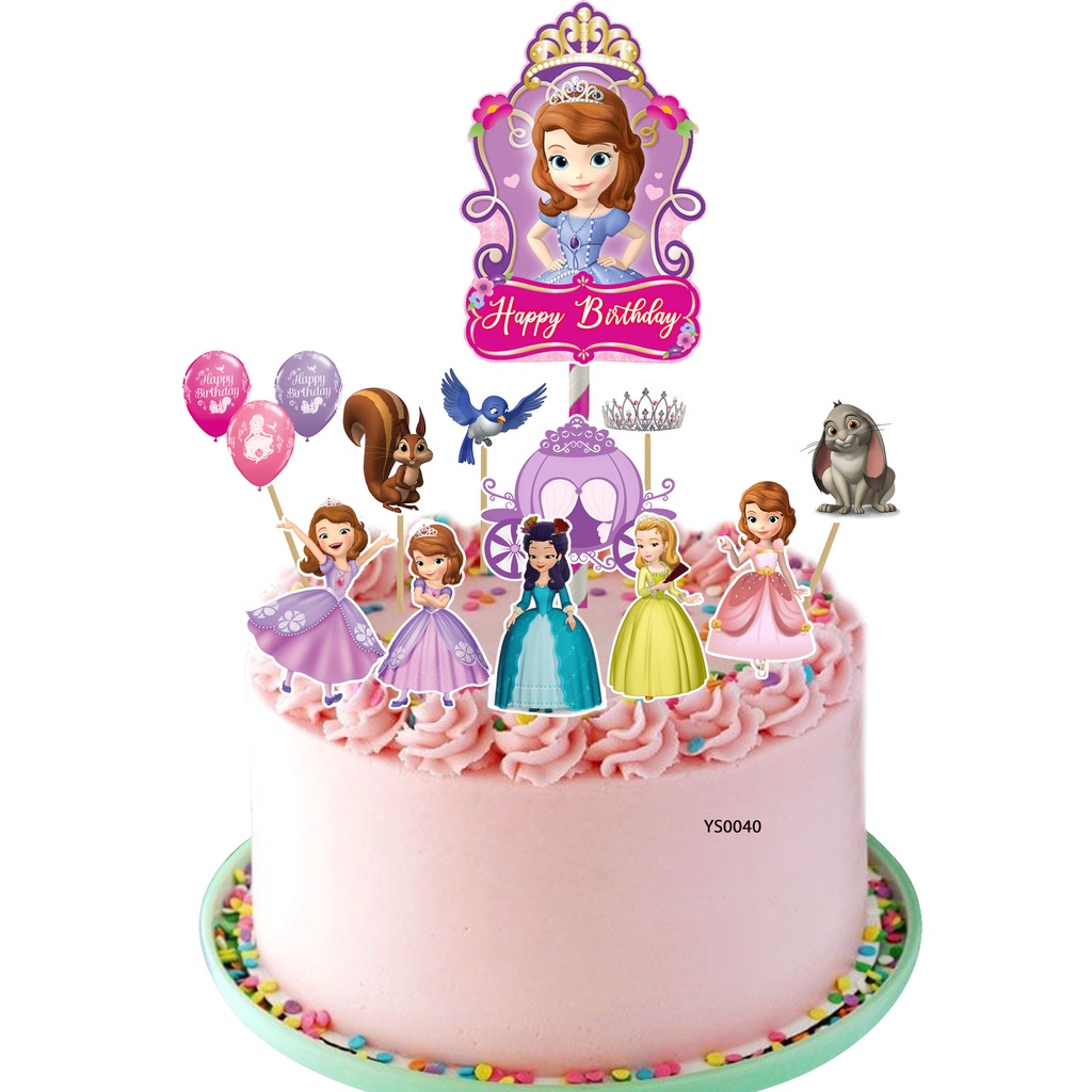 [CUSTOM NAME] Happy Birthday Cake Topper Sofia the First Decoration Set ...