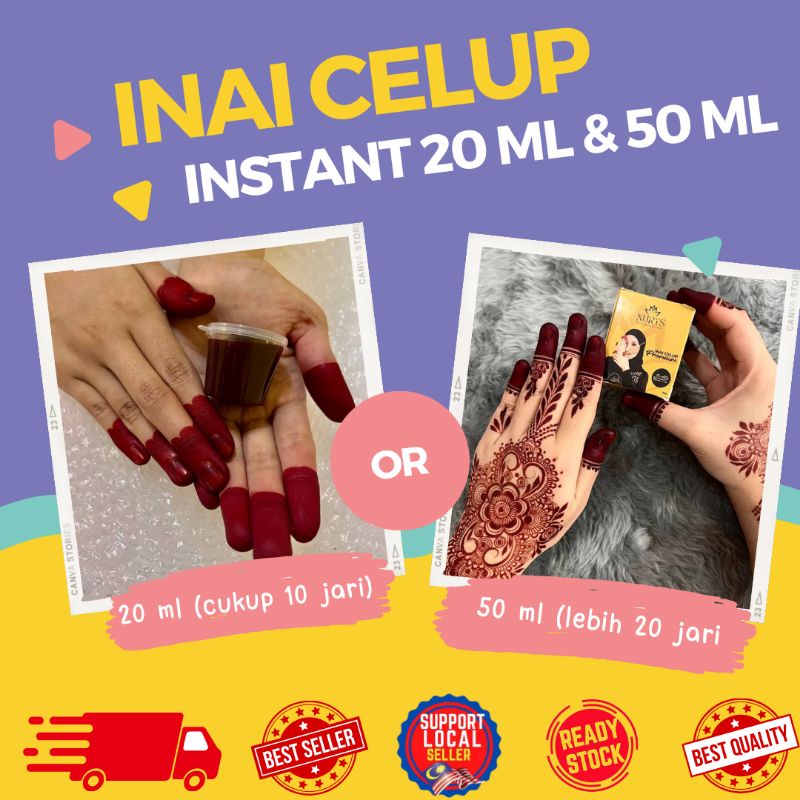 Inai Celup Instant Halal Pekat by HennabyNury/Halal Sah solat Mesra ...