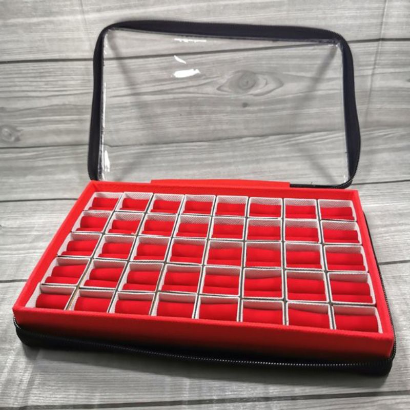 40 partition ring box with transparent plastic zipper lid | Shopee Malaysia