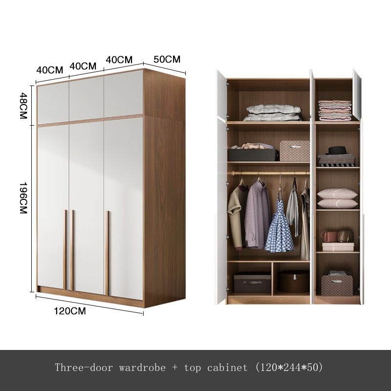 Solid wood wardrobe corner desk bookshelf combination home bedroom ...