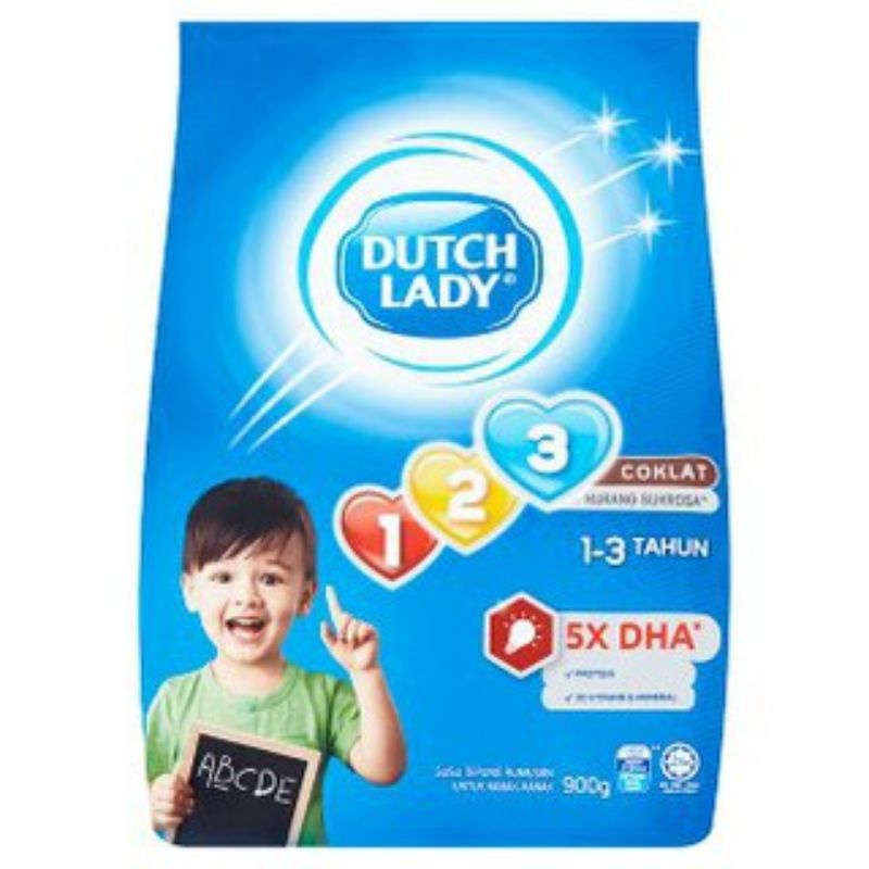 Dutch Lady 123 Chocolate Formulated Milk Powder 900g | Shopee Malaysia