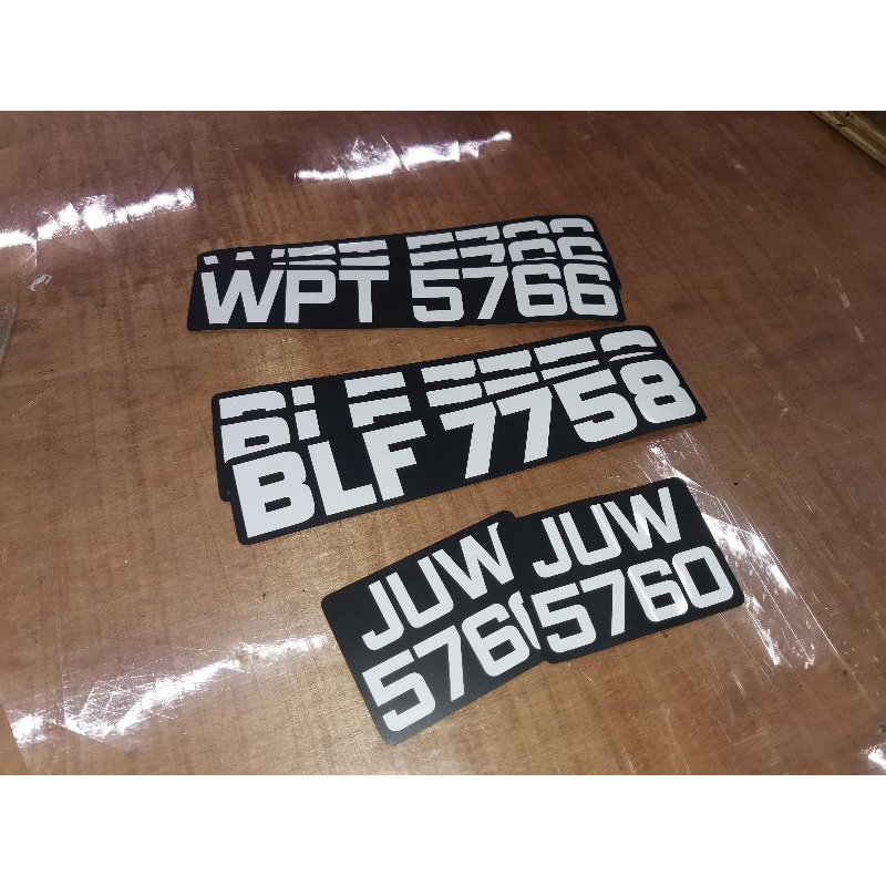 Sticker number plate. Plug and play. EASY INSTALL.28cm x 6cm. Shopee Malaysia