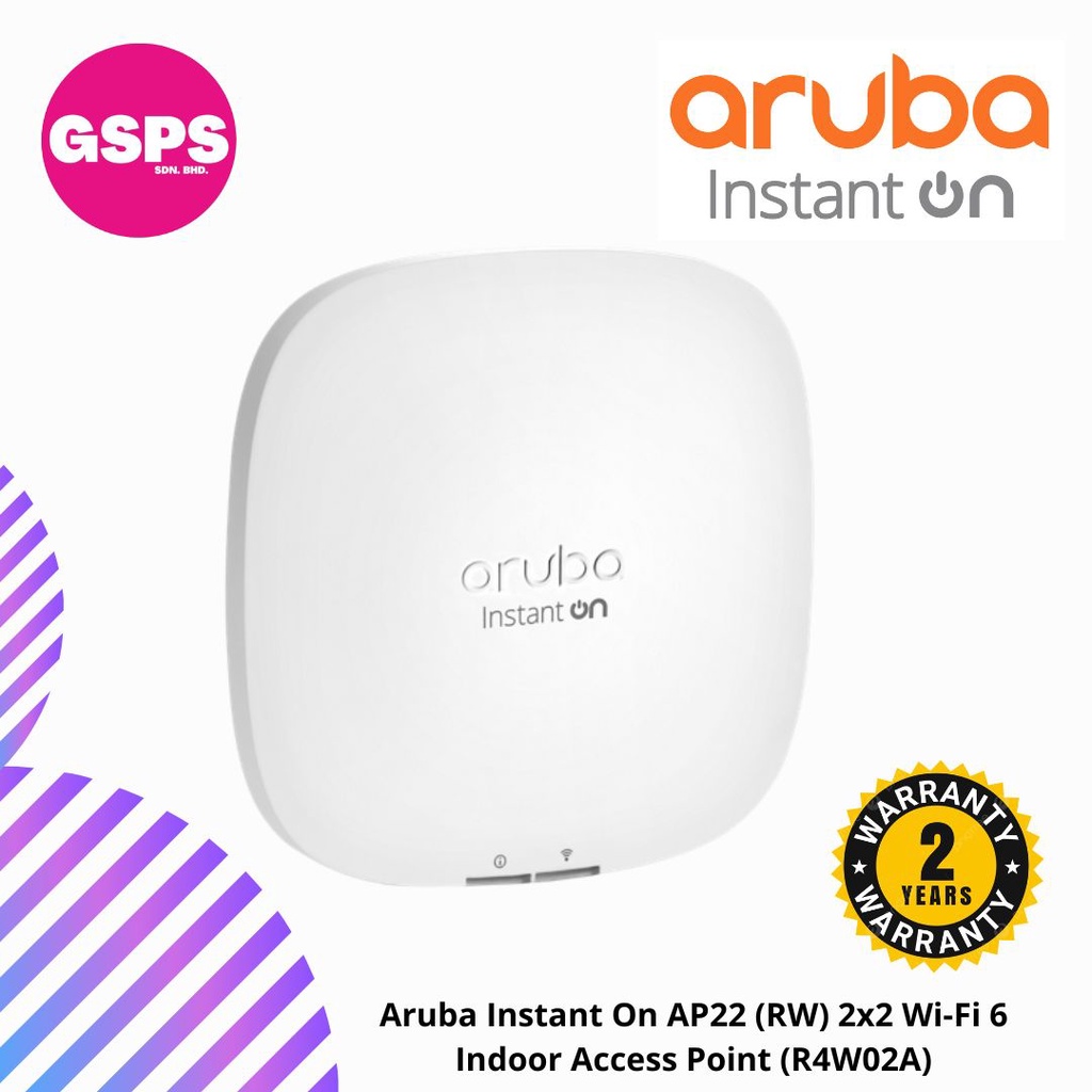 Aruba Instant On AP22 (RW) 2x2 Wi-Fi 6 Indoor Access Point (R4W02A ...