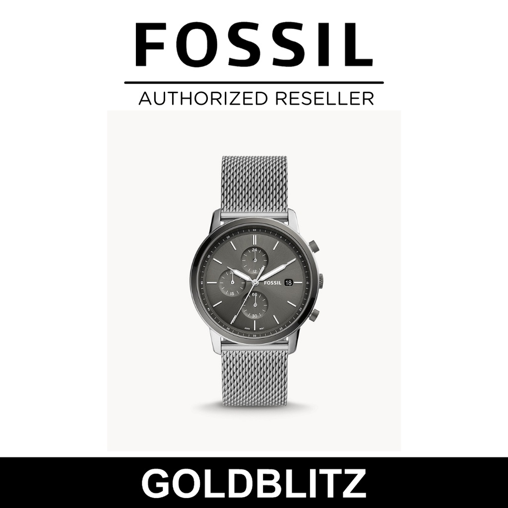 Fossil Men's FS5944 Minimalist Chronograph Stainless Steel Mesh Watch ...