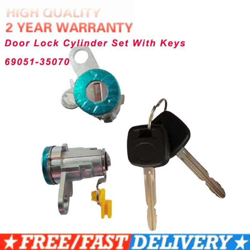 X AUTOHAUX Ignition Switch Lock Cylinder Assembly W/Keys No.6905212340 - Car Ignition Starter Switch - For Toyota Corolla 1997-2002 Metal Silver Tone - Door Lock Cylinder 1 Set - View #6