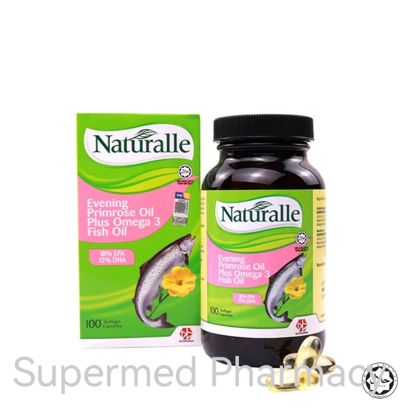 Naturalle Evening Primrose Oil Plus Omega 3 Fish Oil 100's (Evening Primrose Oil 500mg, Omega 3