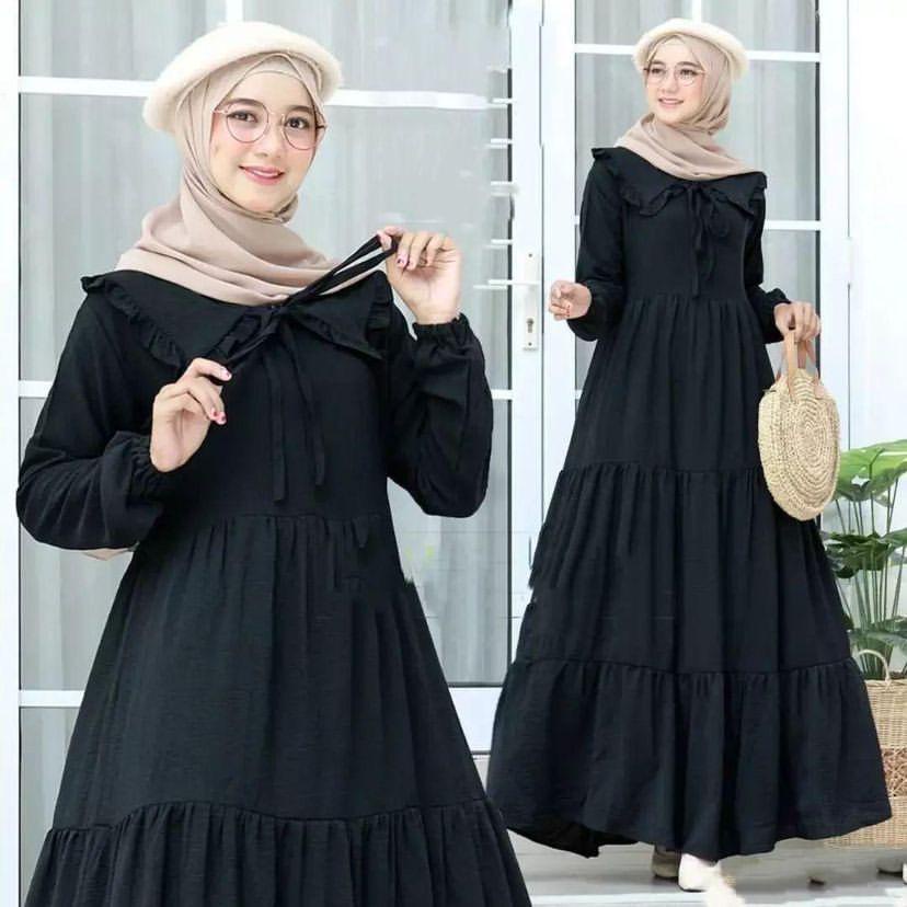 Momita Dress Brocade Crinkle Airfow | Shopee Malaysia