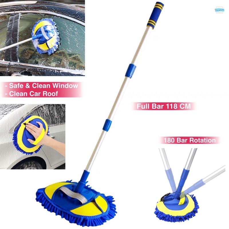 Extendable Car Wash Brush Mop Mitt with Aluminum Alloy Up to 1M