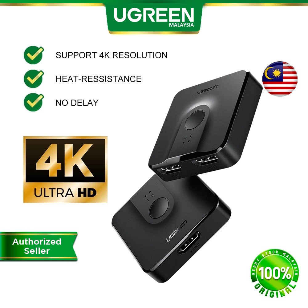 UGREEN HDMI Switch Bi-Direction 4K 3D HDMI Switcher 2 Input 1 Output Adapter 1 In 2 Out Converter PS4 TV Box Laptop PC
