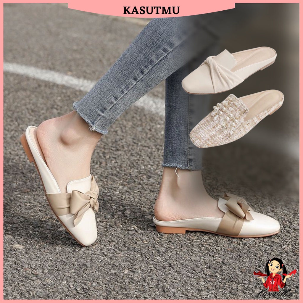 KASUTMU Elegant Half Slipper Women Lazy Flatform Shoes Kasut Perempuan ...