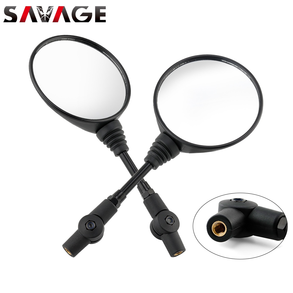 Universal Round Rearview Mirrors For Kawasaki KLR650 & KLR 250/230/300/650 – 10mm/8mm Thread