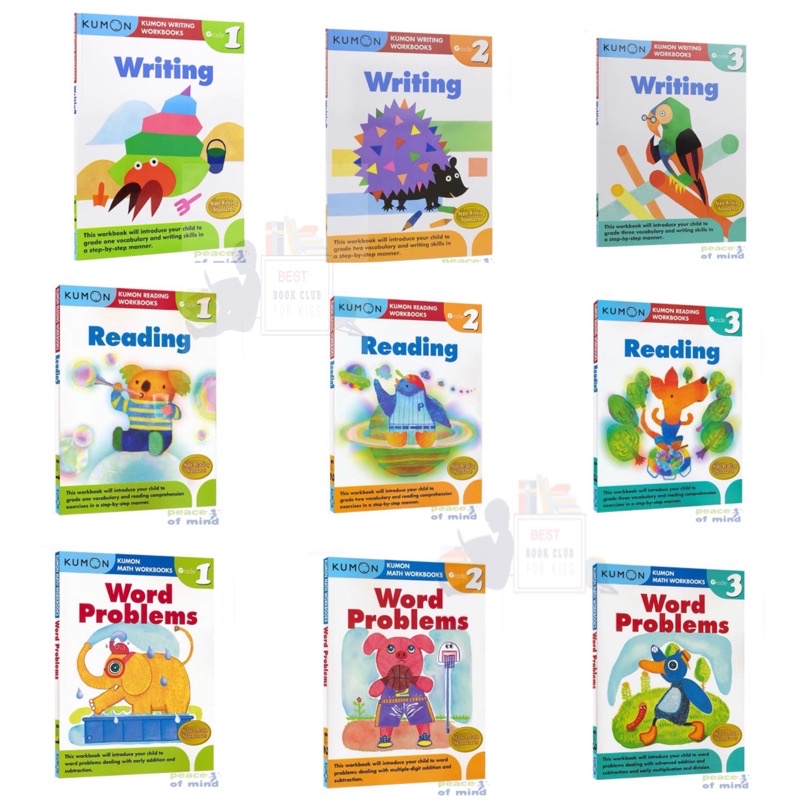 Kumon Math | Writing | Word Problems Workbooks: (Grade 1 - Grade 3 ...