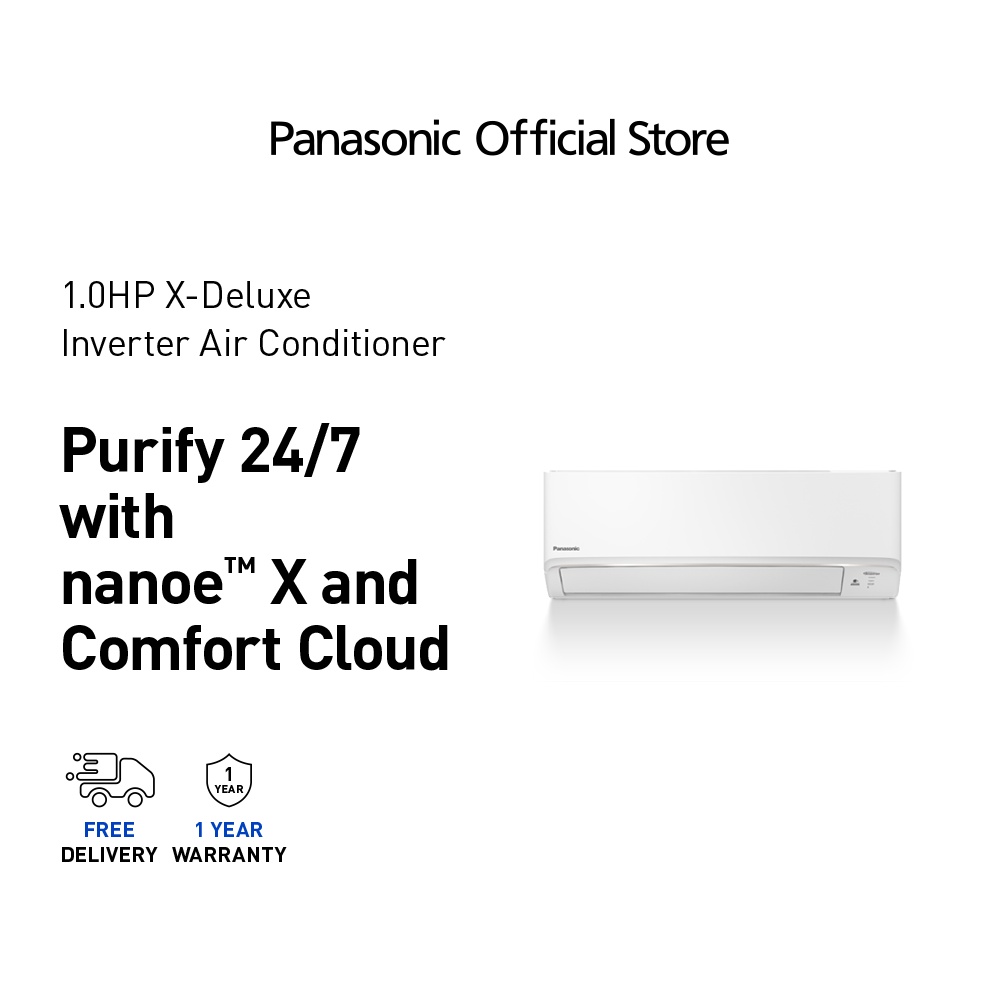 Panasonic Air Conditioner XDeluxe Inverter R32 (1.0HP) CS/CUXPU10XKH