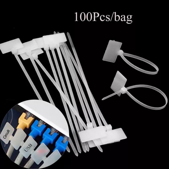 MKR 100pcs White Label Cable Tie Label Tag Shopee Malaysia