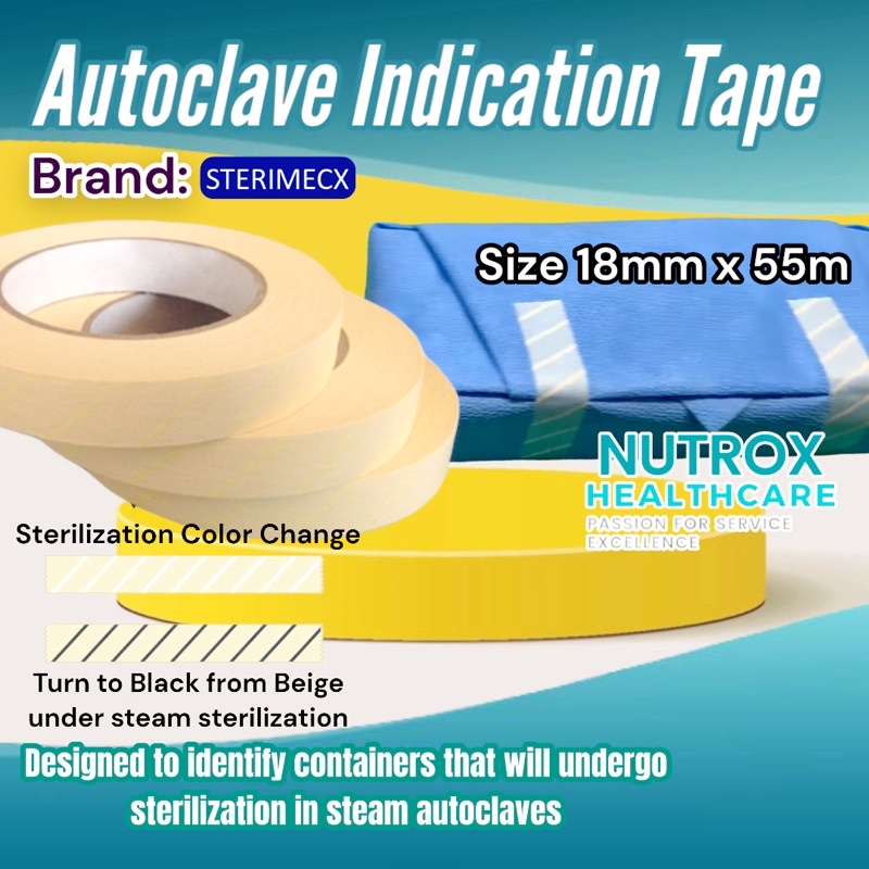 Photo inspiration: Visual Reference: Autoclave Indication Tape 18Mm X 55M For Sterilization Processes Clear