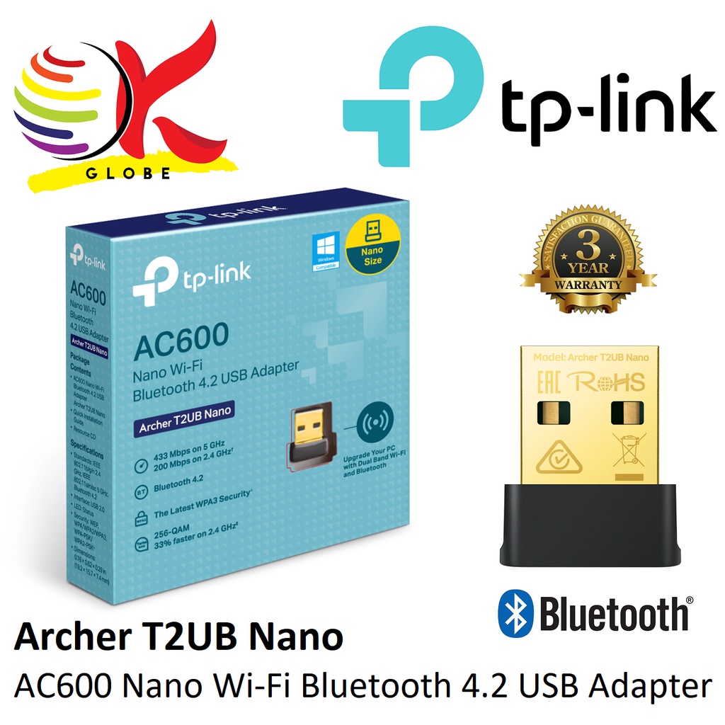 TP-LINK ARCHER T2UB NANO AC600 NANO WI-FI BLUETOOTH 4.2 USB ADAPTER ...