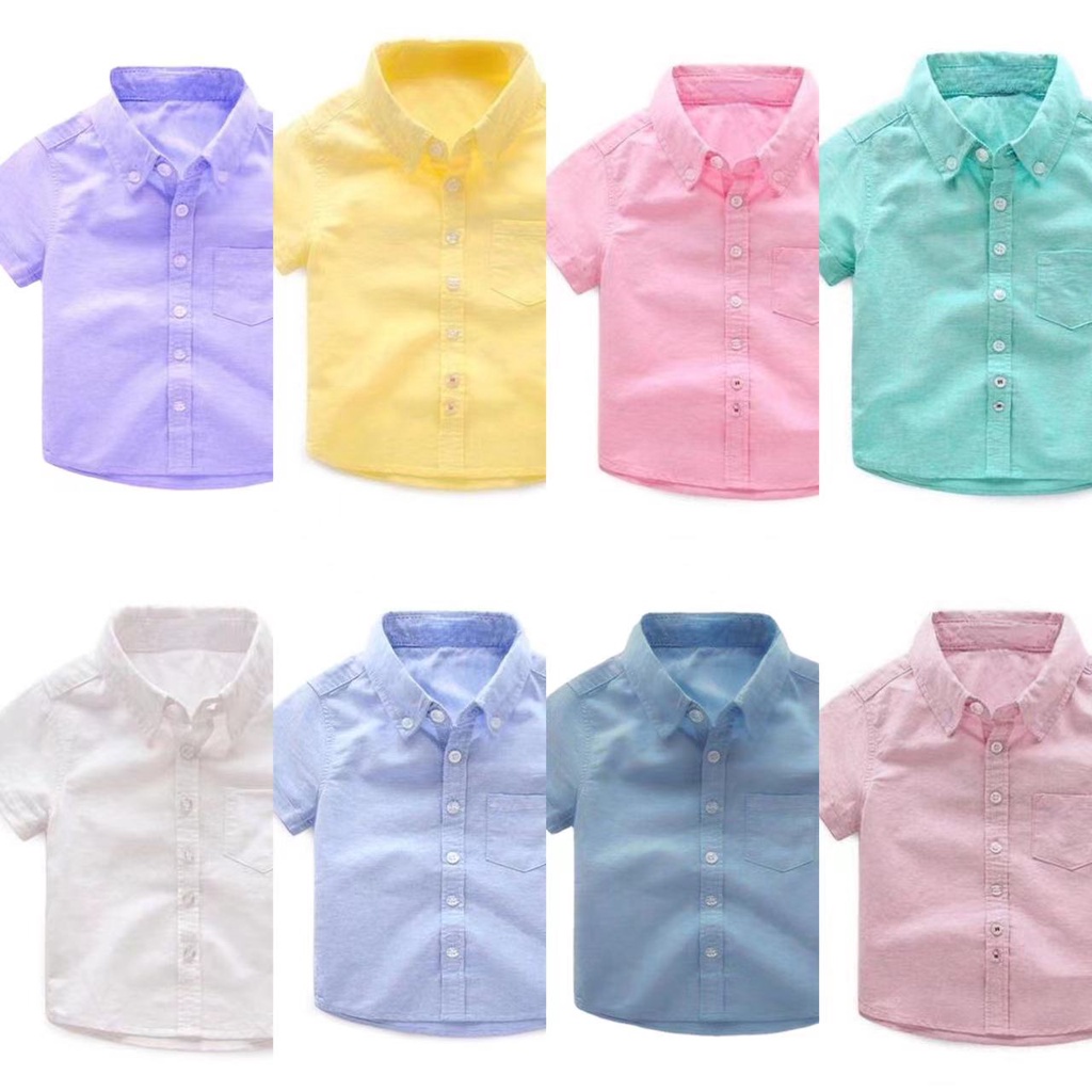 Soffny Boy Formal Shirt Short Sleeve Casual School Uniform Baby Boys