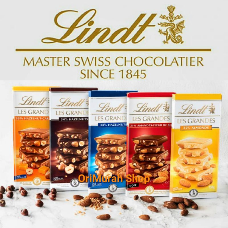 Chocolate Lindt Les Grandes Chocolate Swiss Milk Dark Chocolate Almond ...