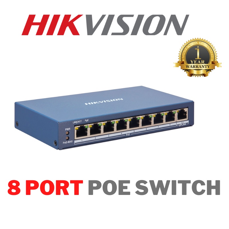 HIKVISION 8 Port Fast Ethernet Smart PoE Switch DS-3E1309P-EI