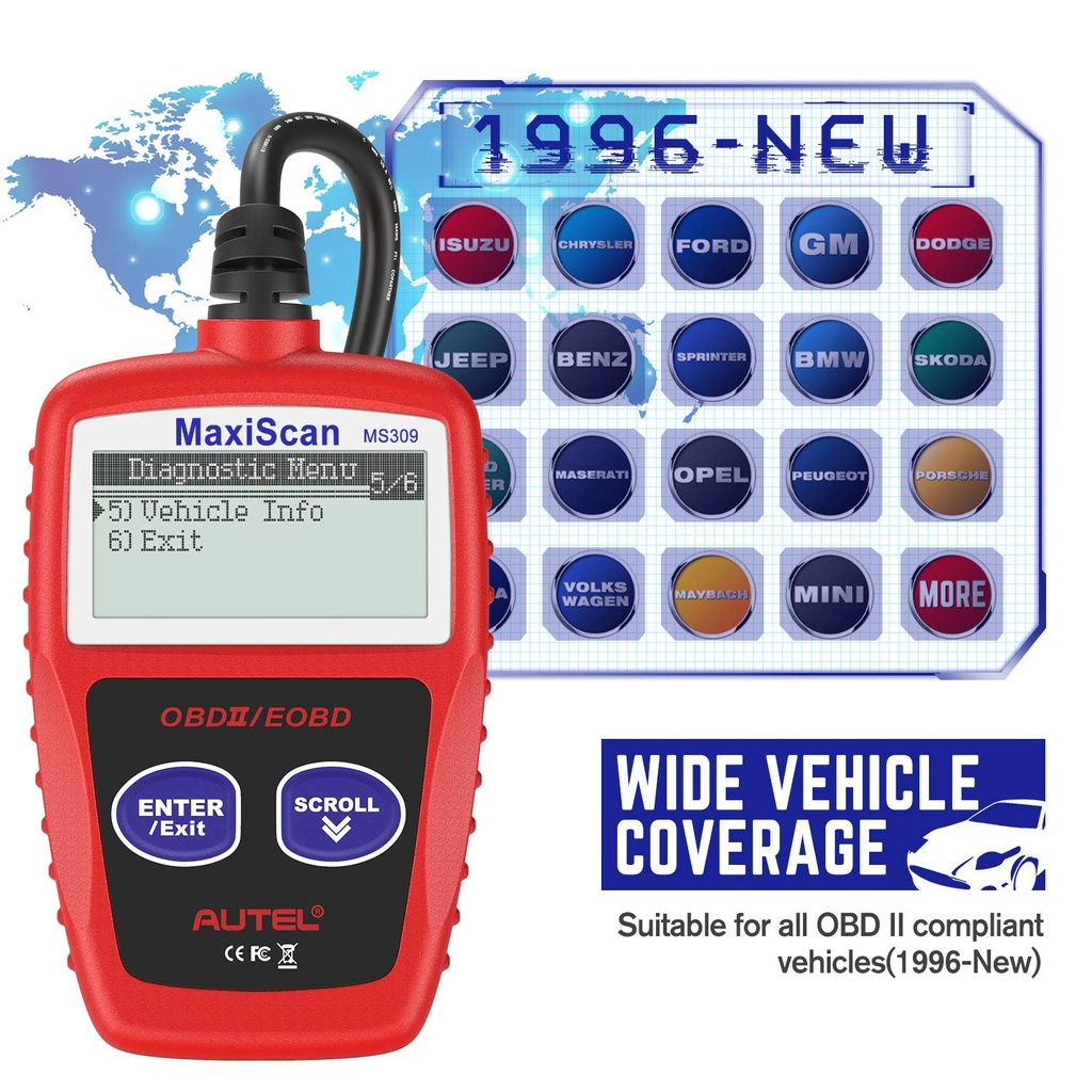 [Proton&Perodua&All OBD2 Cars] Autel MS309 EOBD/OBD2 Scanner Fault ...
