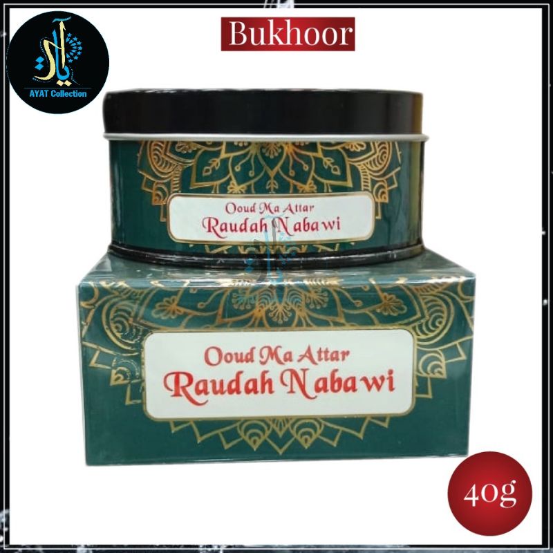 Arabic Bukhoor Oud Ma Attar Raudah Nabawi Pure Fragrance 40G Shopee