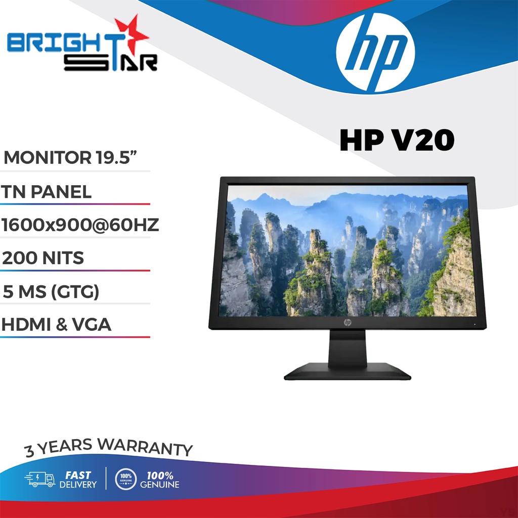 HP 20" V20 TN 60Hz HD+ Essential Monitor | Shopee Malaysia
