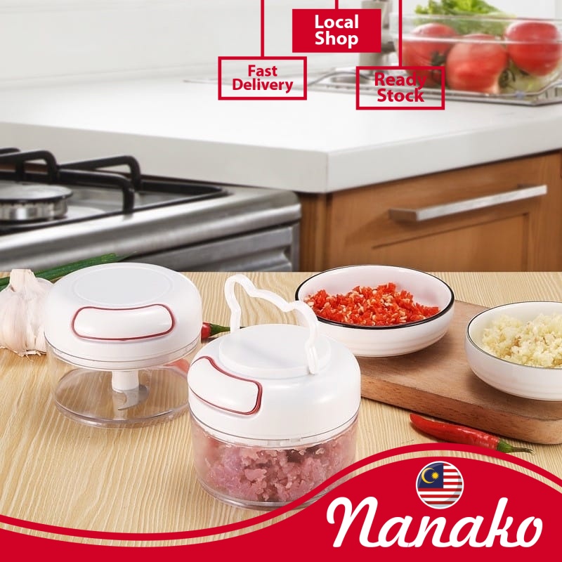 Garlic Chopper Manual Food Chopper Hand Pull Food Processor Mincer