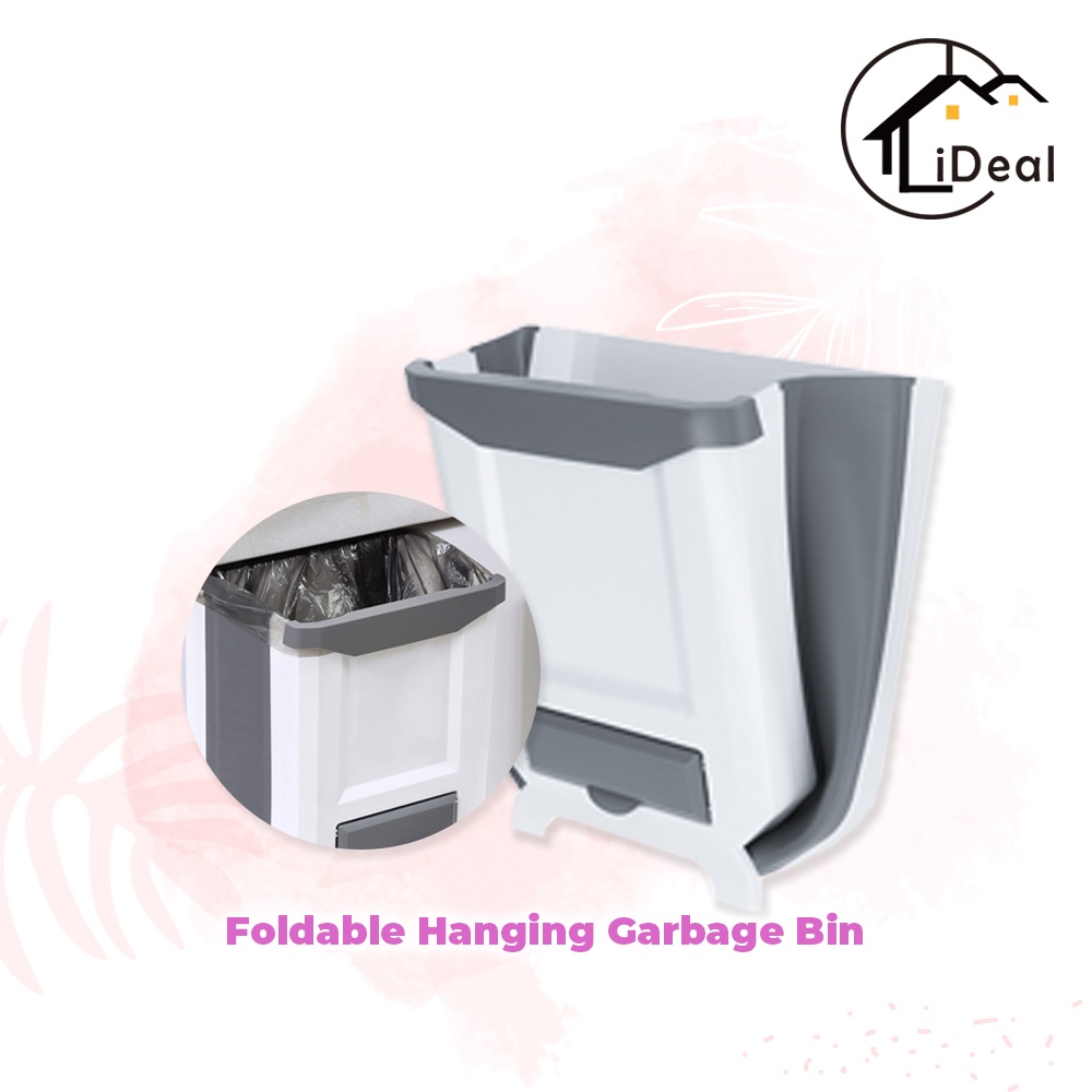 Hanging Foldable Rubbish Bin Can for Kitchen Door Waste Bin