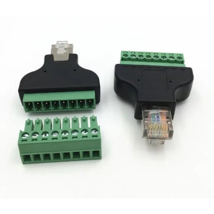 RJ45 Male Female 8p to Screw Terminal Block Adaptor 8pin Connector ...