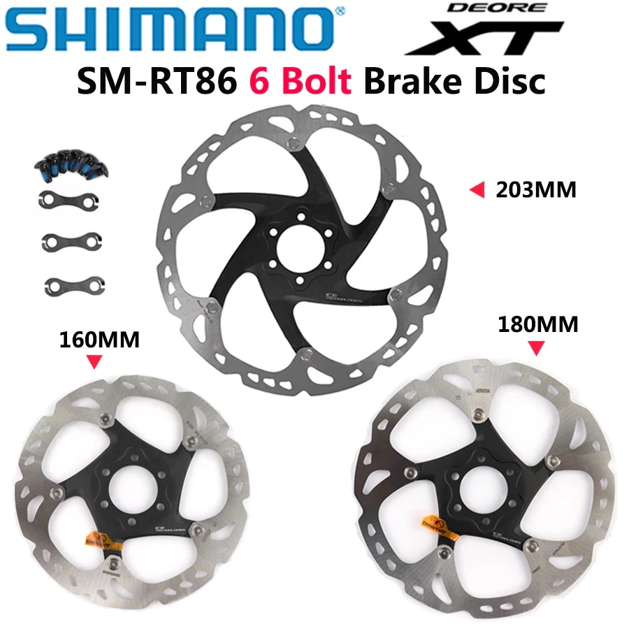 SHIMANO DEORE XT RT86 MTB 6 BOLTS DISC ROTOR 160MM ONLY ICE TECH SM ...