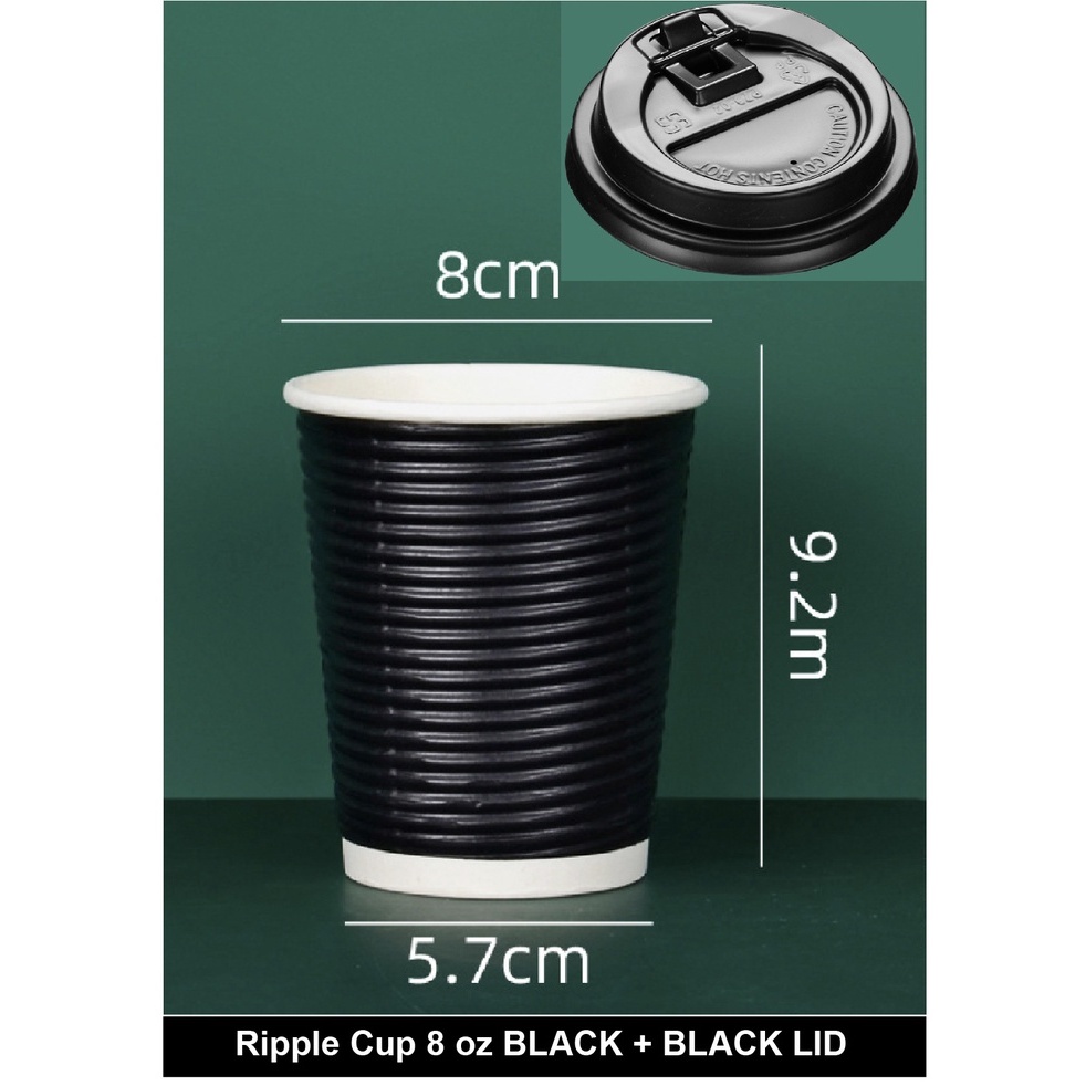 (READY STOCK)Ripple-Wall Take Away Paper Cup/Paper Hot Cup With Lid ...
