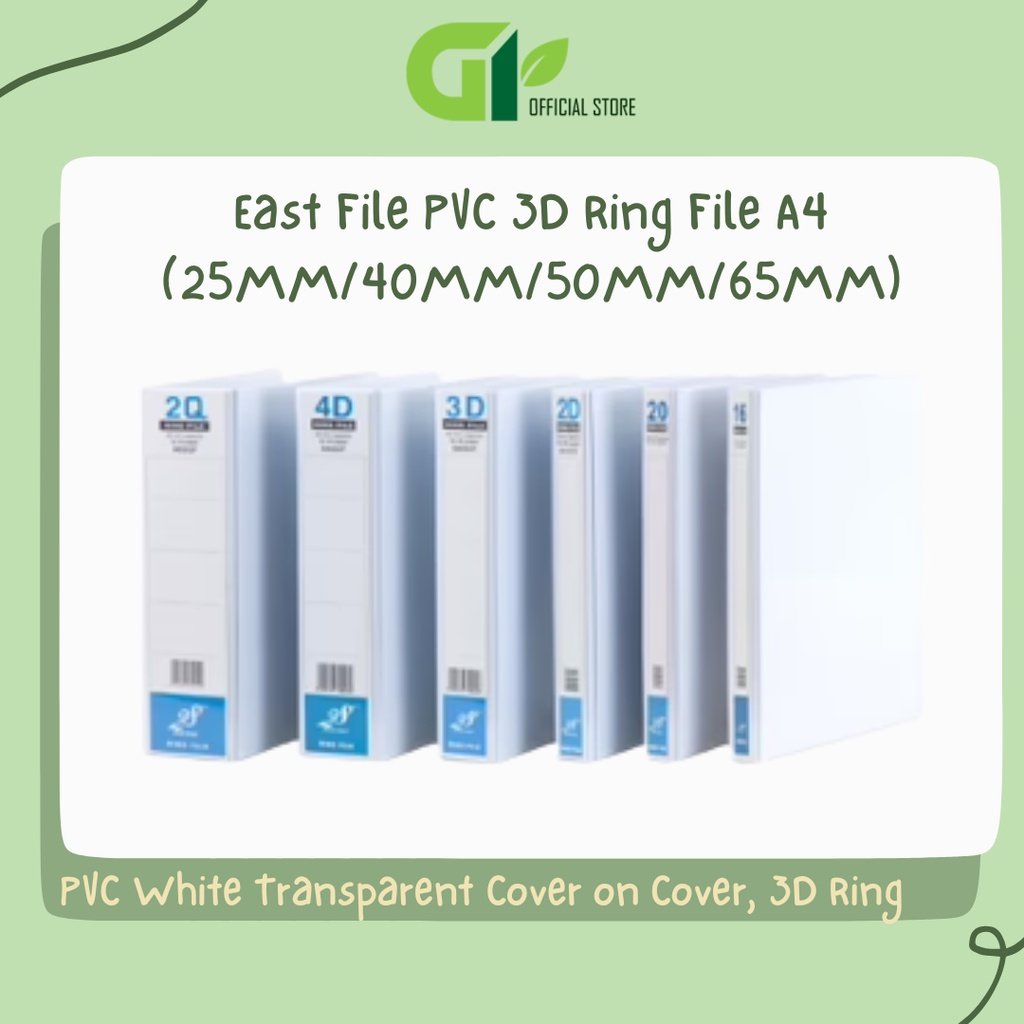 [GY Office] East File /K2 PVC 3D Ring File A4 (25MM/40MM/50MM/65MM ...