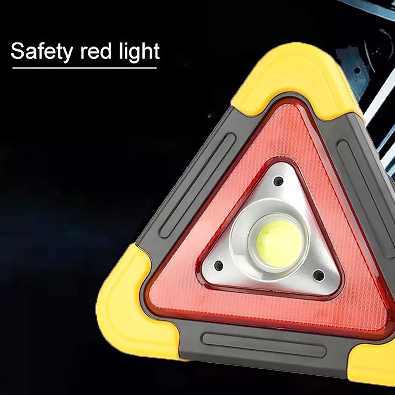 Rechargeable Triangle Warning Sign Solar LED Light Vehicle Breakdown