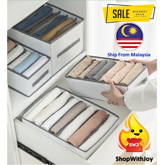 Storage Box Foldable Wardrobe Organizer Linen Storage Box